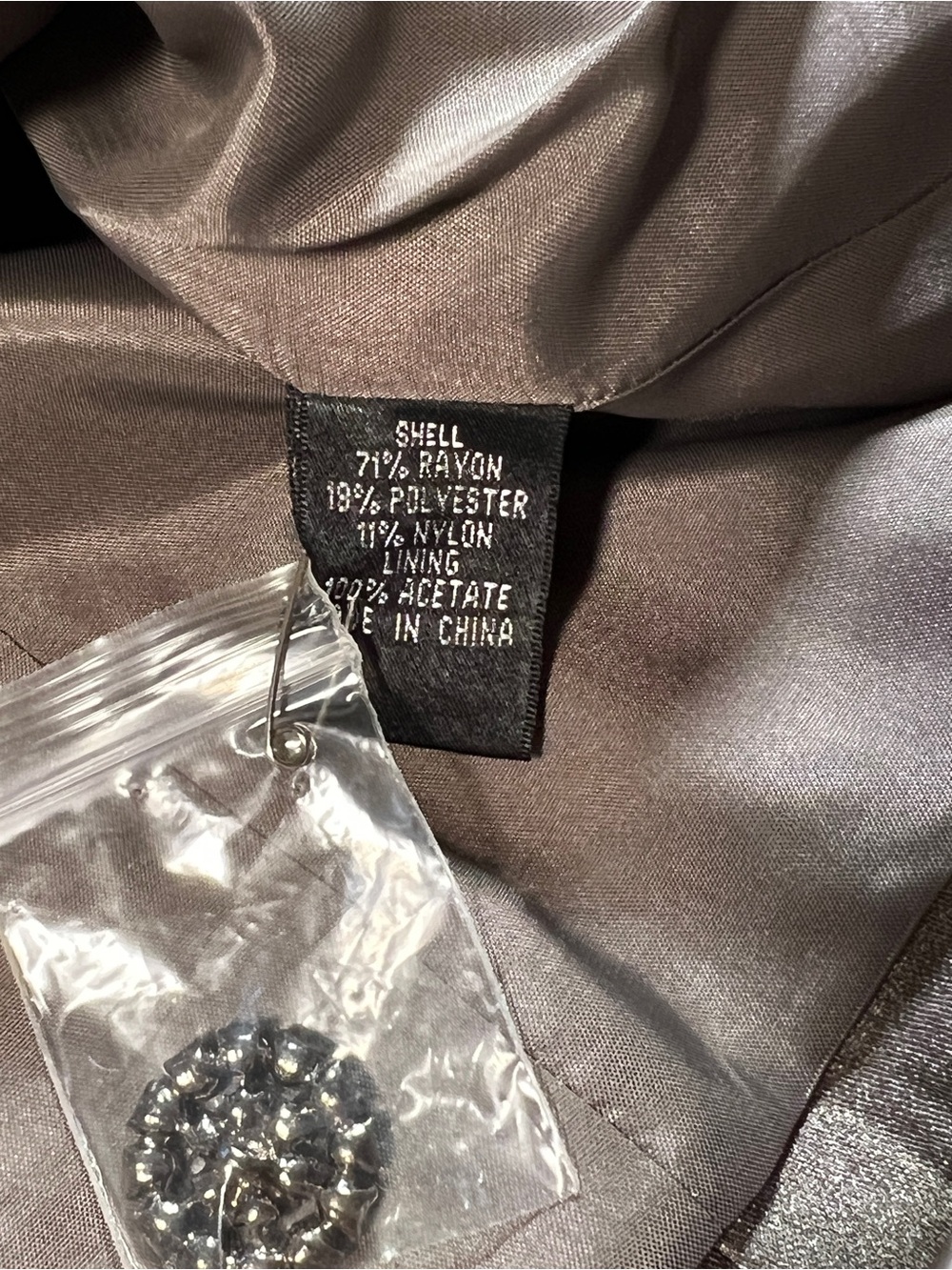 Adrianna Papell Metallic Silver Ruffle Collar Blazer - Picture 7 of 9